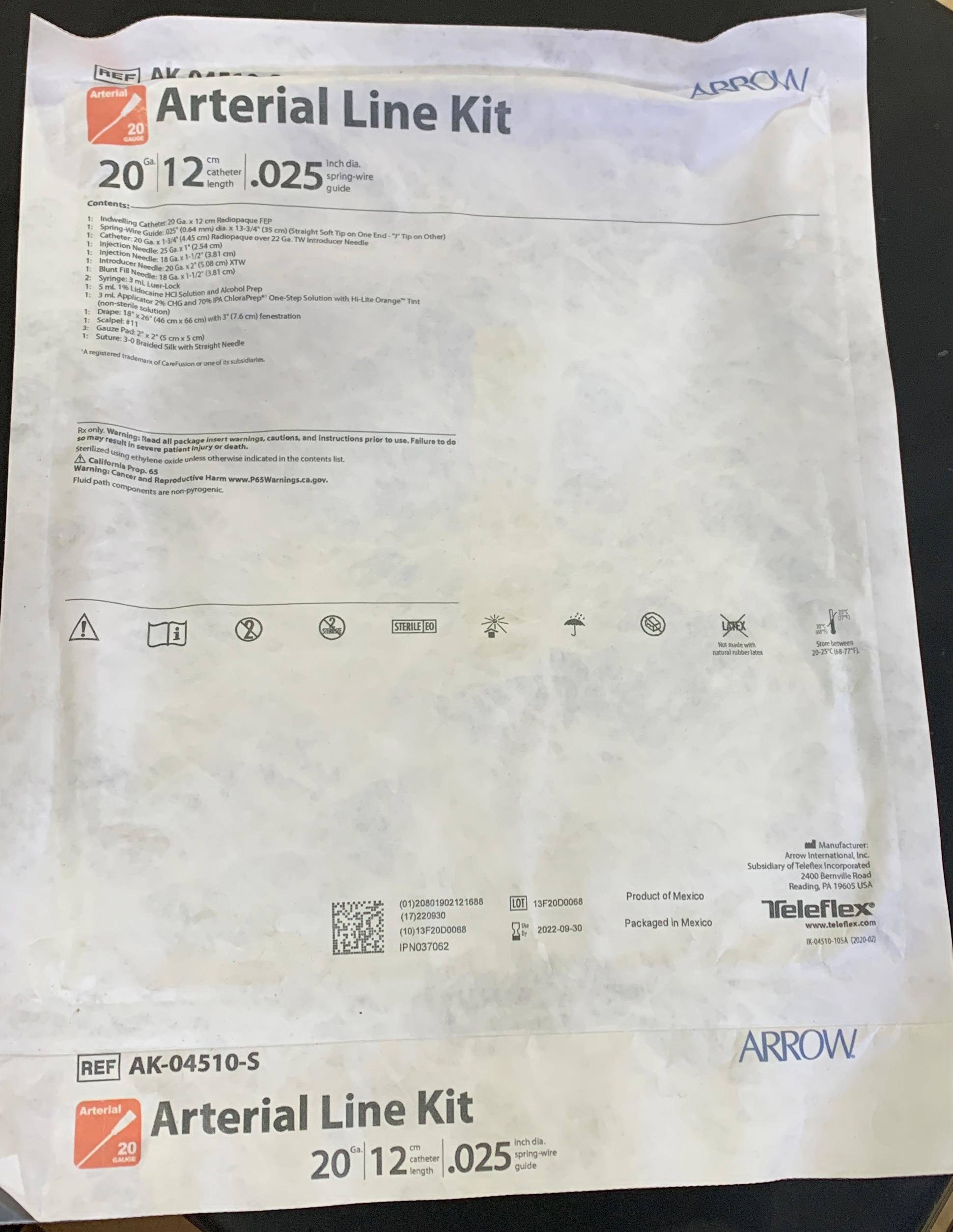 ARTERIAL LINE KIT