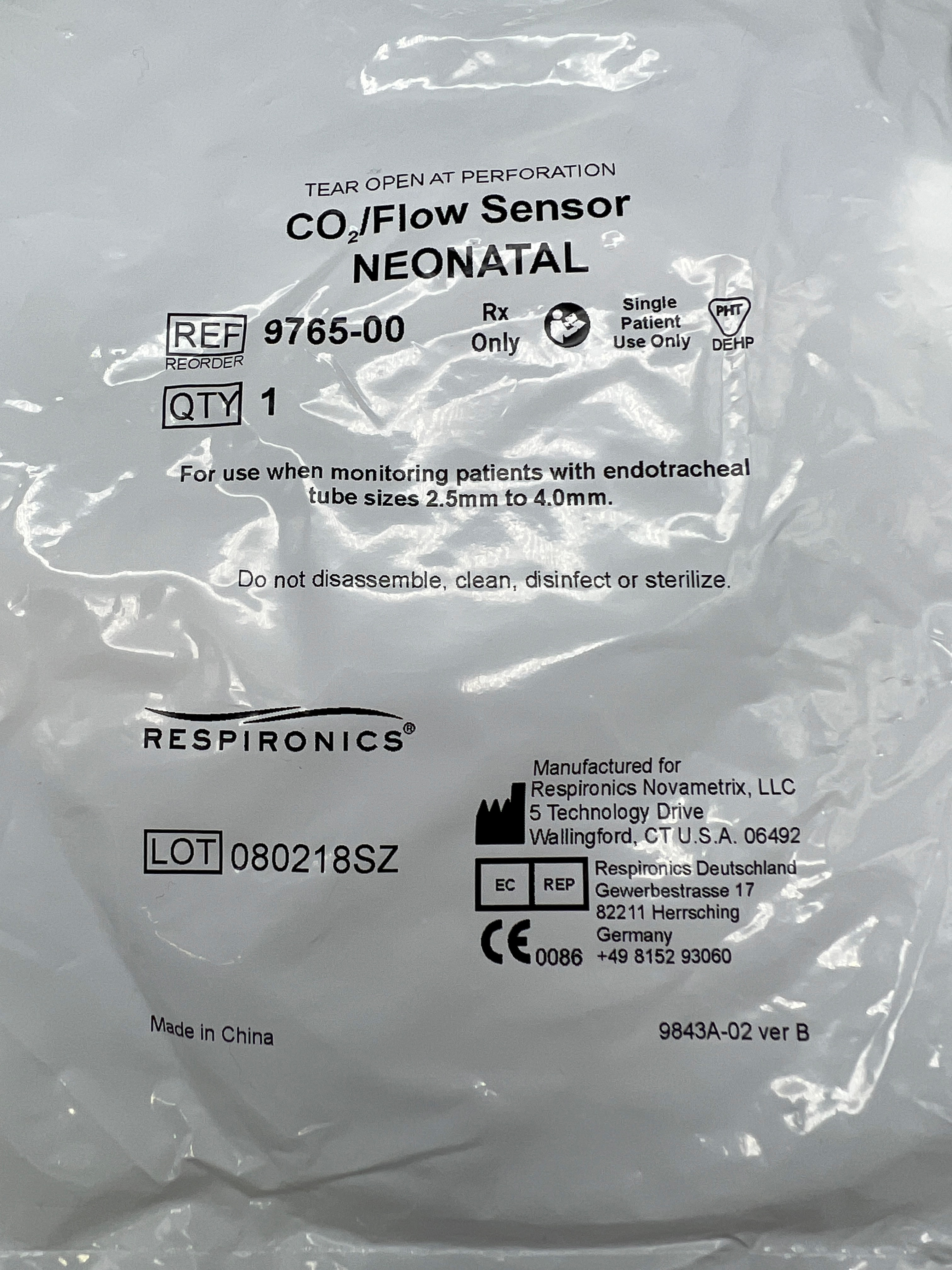 CO2 / FLOW SENSOR NEONATAL